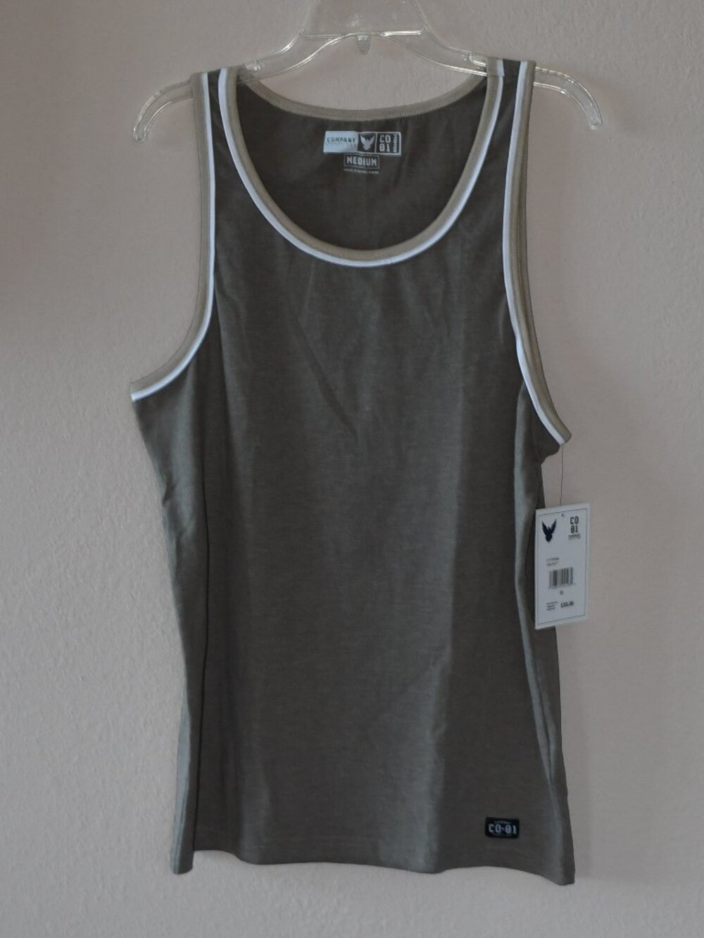 Company Eighty One Men's Sueded Ringer Tank Top Walnut Brown Medium Soft NWT